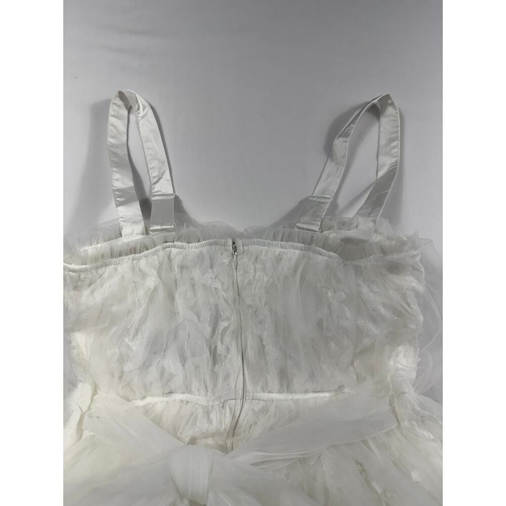 NWT Lulus Ethereal Impression White Coquette ruffled midi wedding dress Sz M - Picture 8 of 15